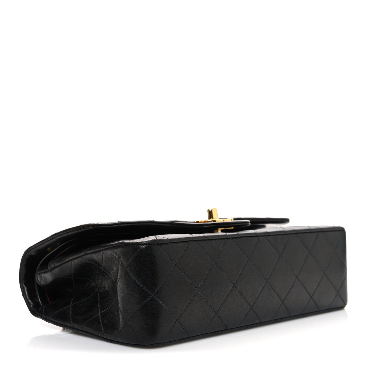 Lambskin Quilted Small Double Flap Black