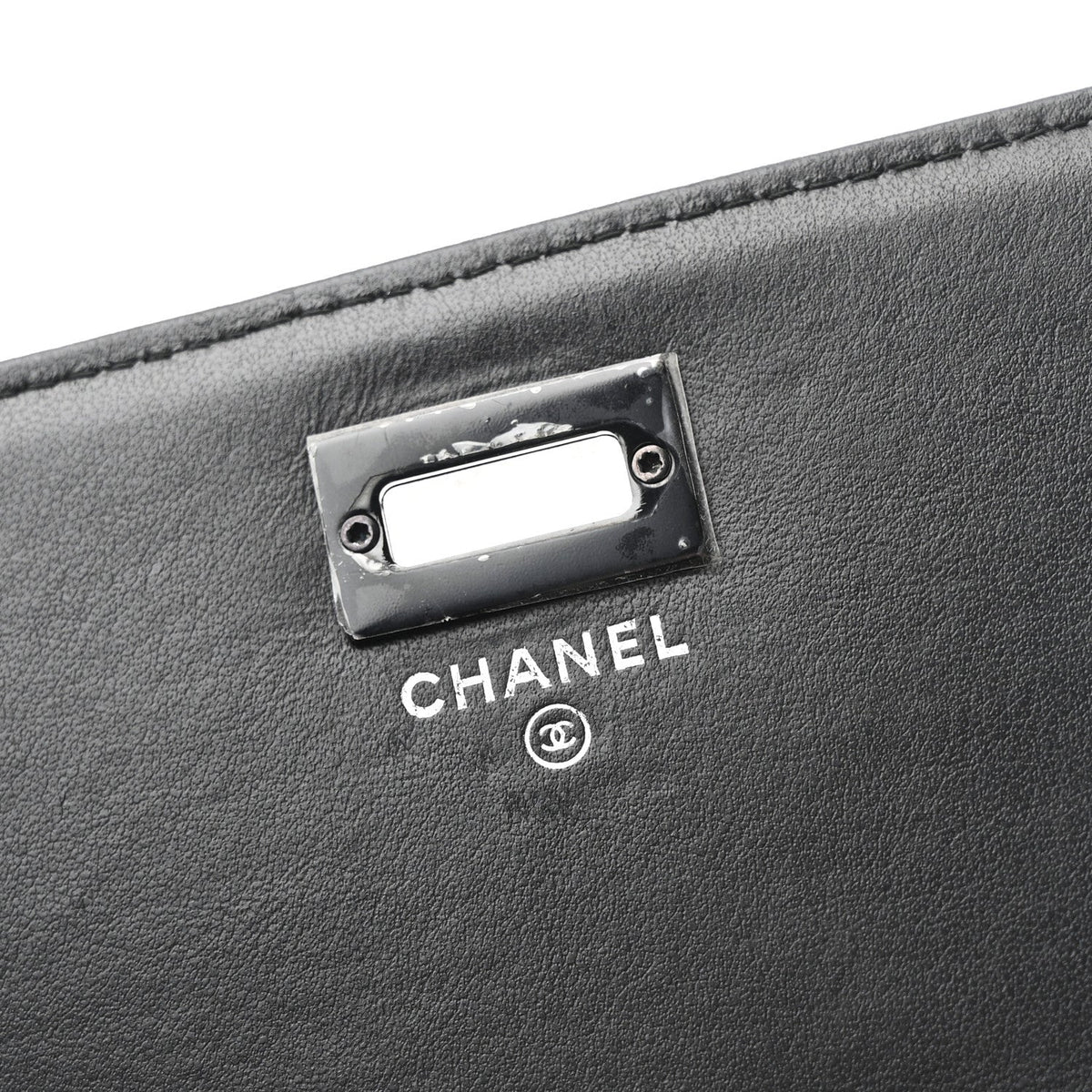 Aged Calfskin Chevron Quilted Reissue 2.55 Square Wallet On Chain WOC So Black