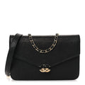 Grained Calfskin Quilted Cuba Wallet On Chain WOC Black