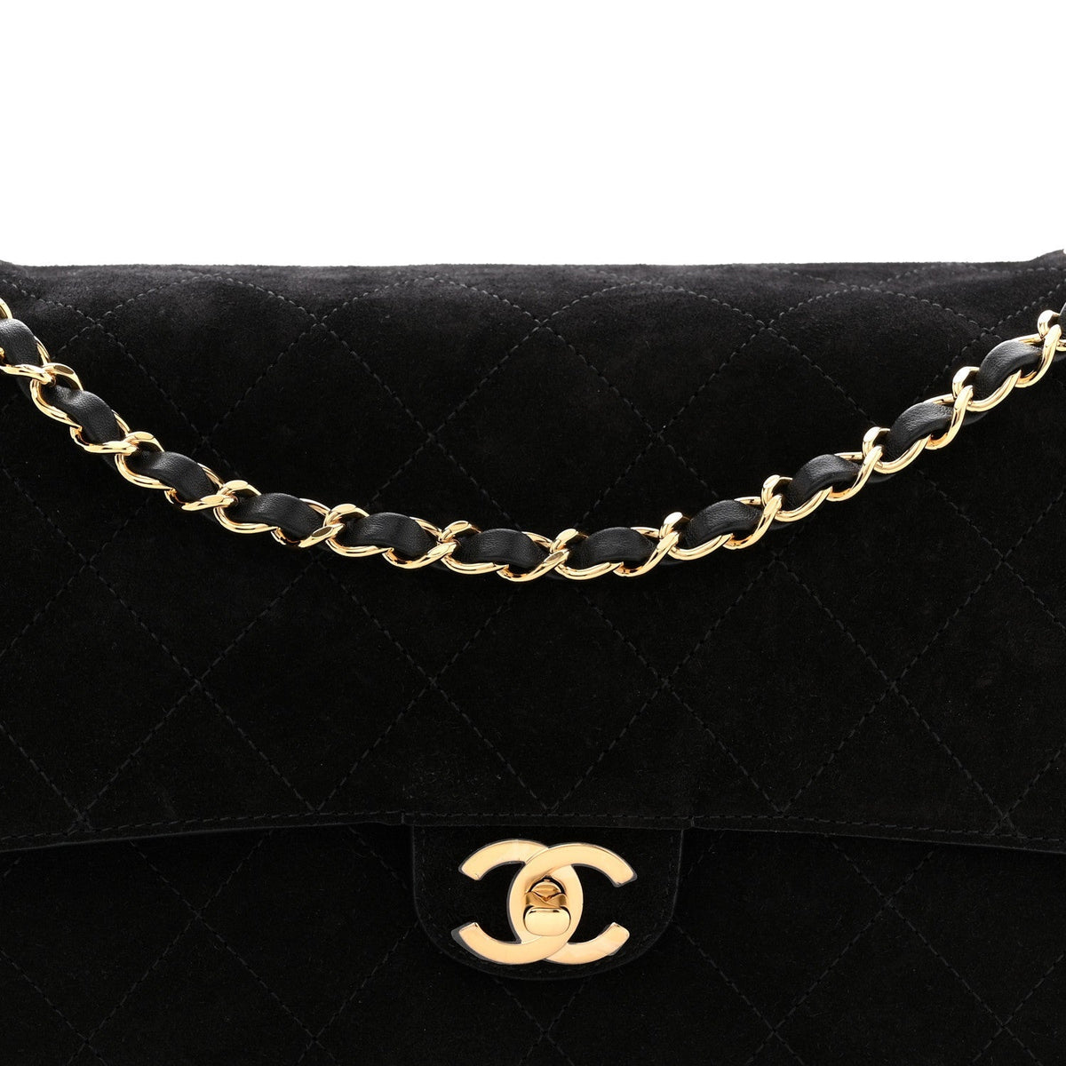 Suede Calfskin Small Souplissimo Maxi Flap Black