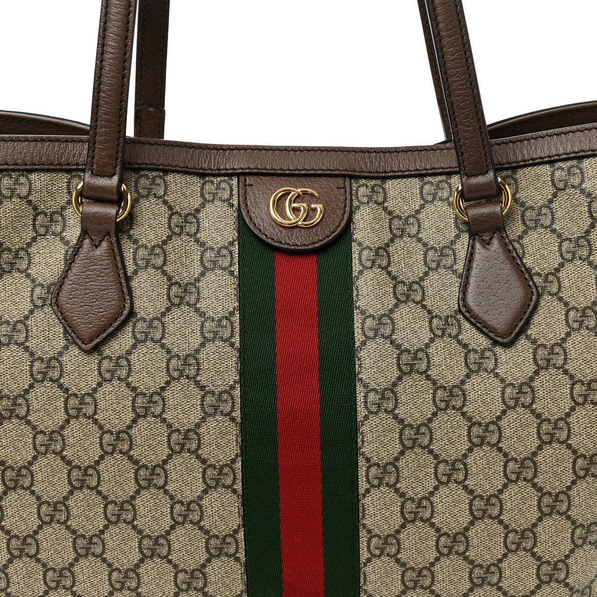 GG Supreme Monogram Medium Ophidia Shopping Tote Brown