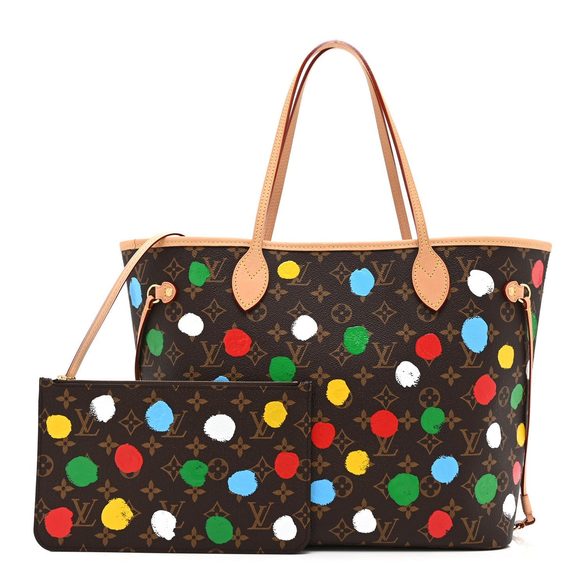 LV X YK Monogram Dots Neverfull MM