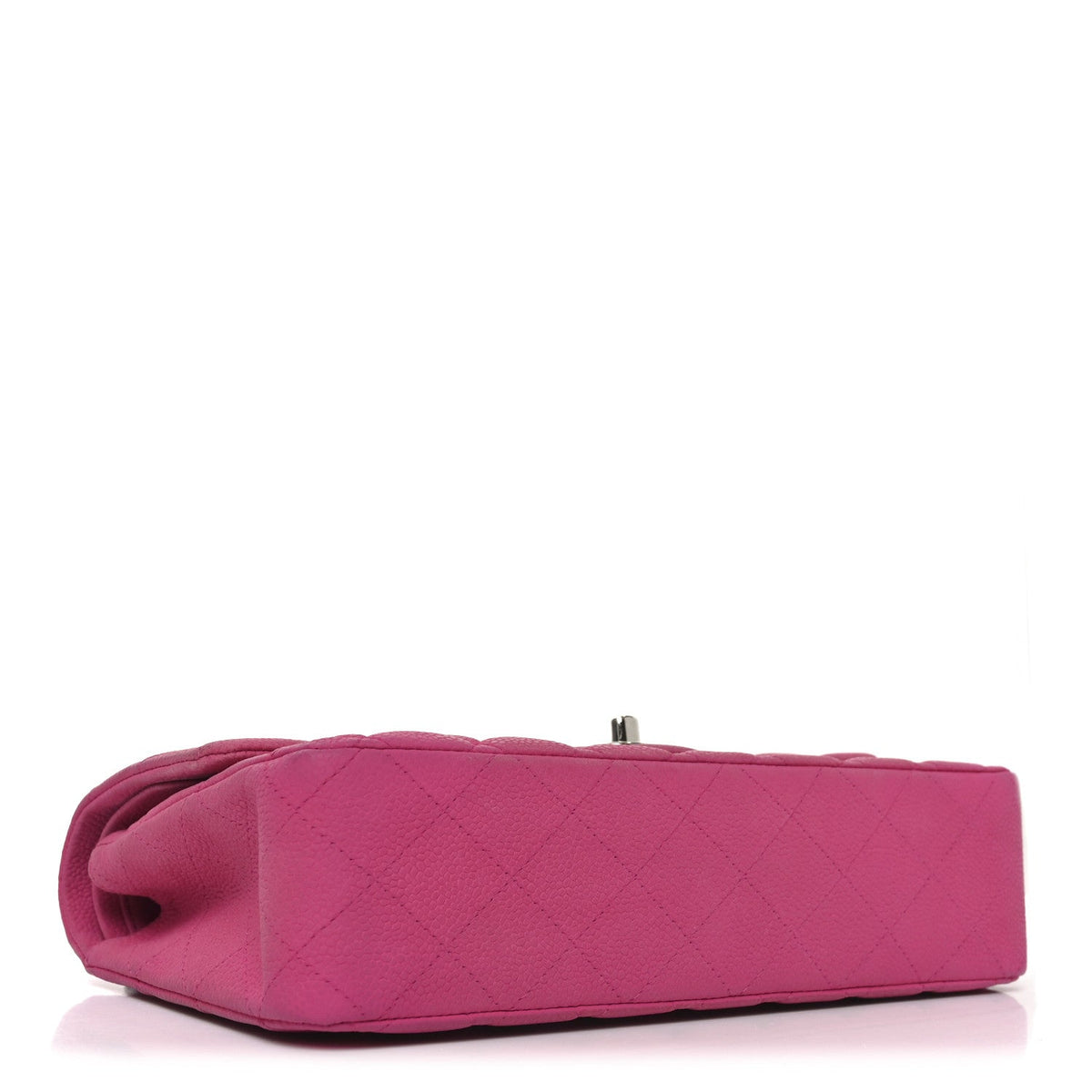 Iridescent Caviar Quilted Medium Double Flap Pink