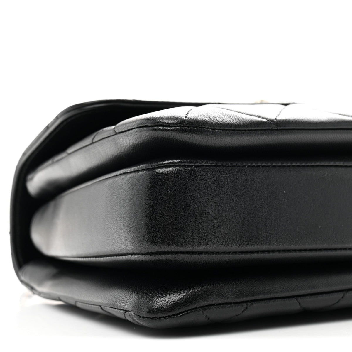 Lambskin Quilted Small Trendy CC Dual Handle Flap Bag Black