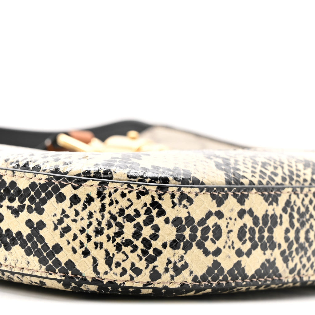GG Supreme Monogram Snakeskin Small Jackie 1961 Hobo Beige Ebony