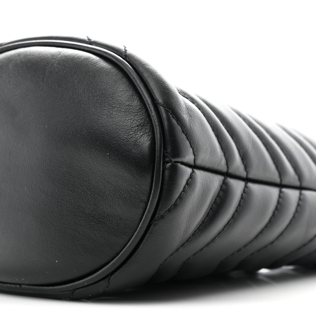 Calfskin Matelasse Mini GG Marmont 2.0 Bucket Bag Black