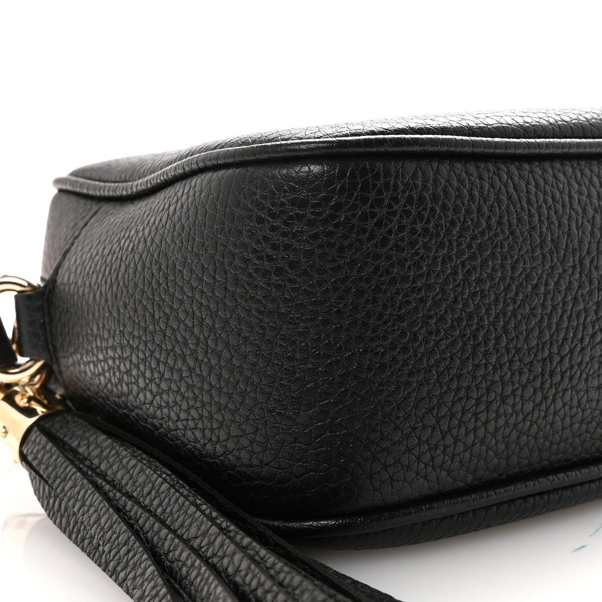 Pebbled Calfskin Small Soho Disco Bag Black