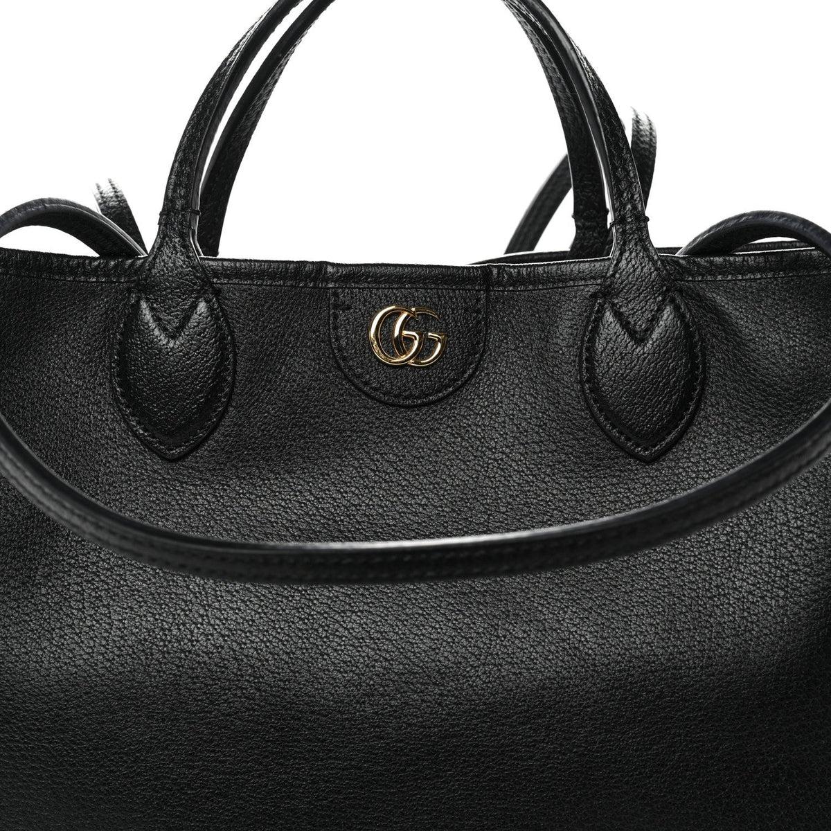 Textured Dollar Calfskin Medium Ophidia Shoulder Tote Bag Black