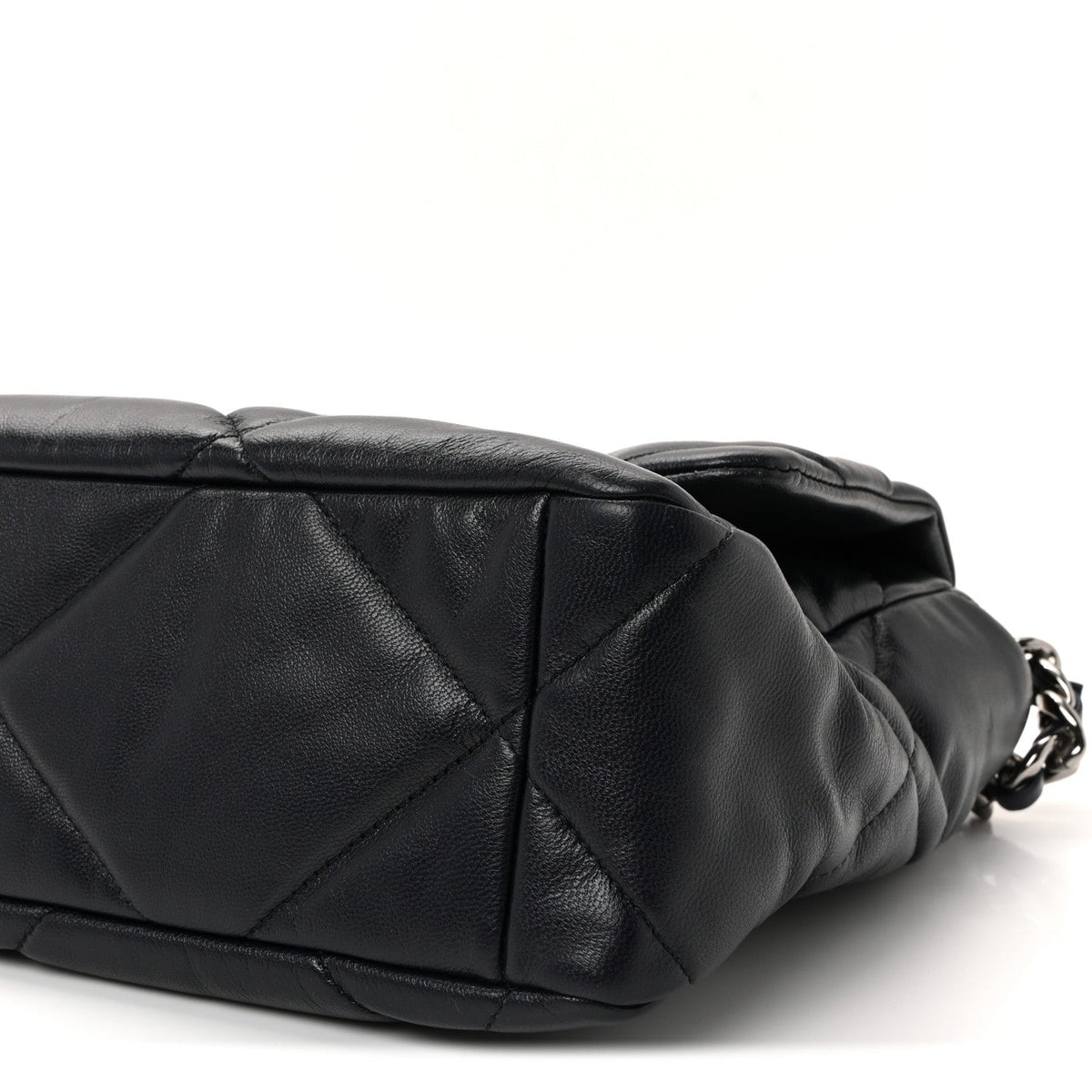 Goatskin Quilted Large Chanel 19 Flap Navy Blue