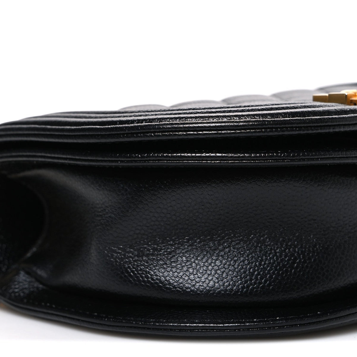 Caviar Quilted Small Boy Messenger Bag Black