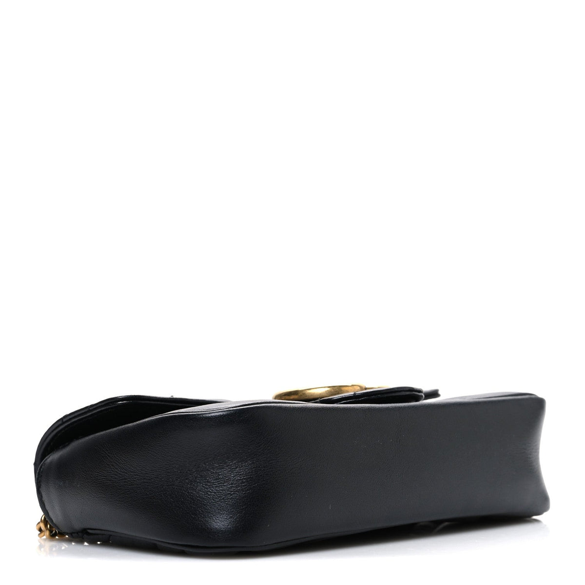Calfskin Matelasse Super Mini GG Marmont Shoulder Bag Black