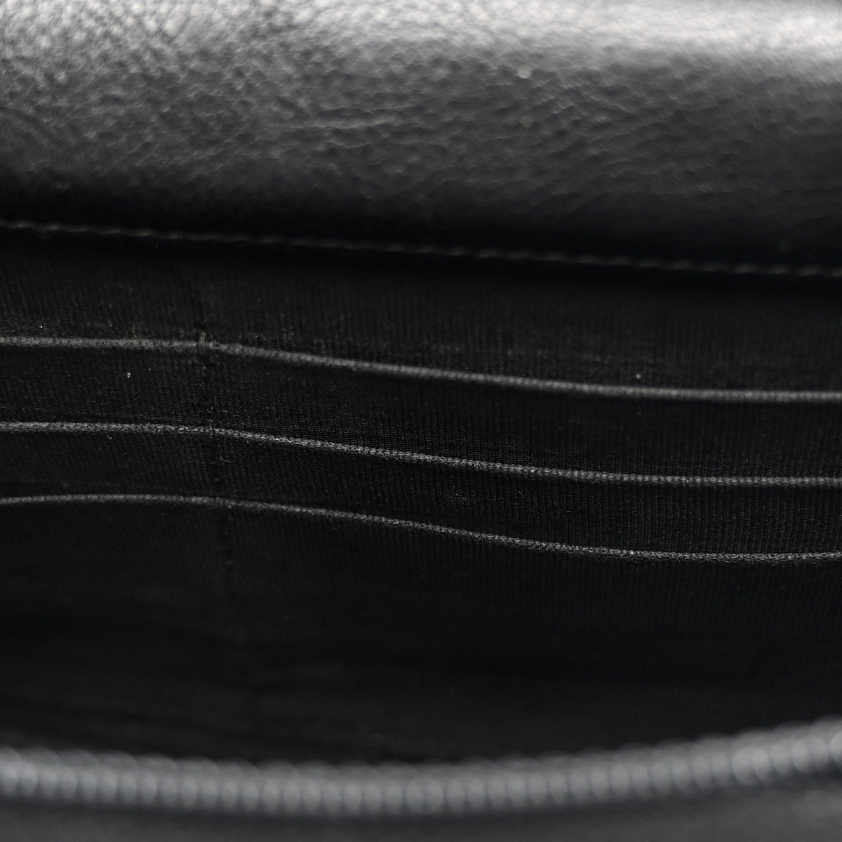 Crumpled Calfskin Quilted Wallet On Chain WOC So Black