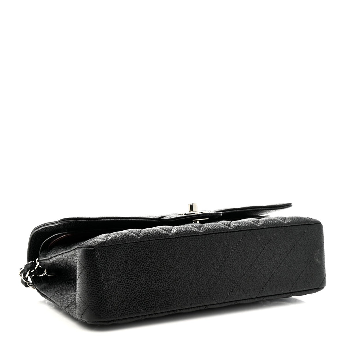 Caviar Quilted Medium Double Flap Black