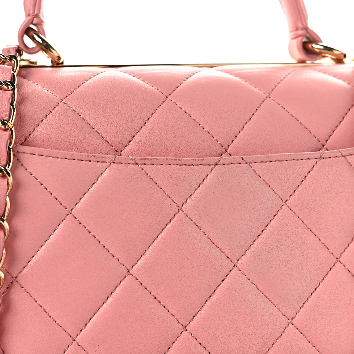 Lambskin Quilted Medium Trendy CC Flap Dual Handle Bag Pink