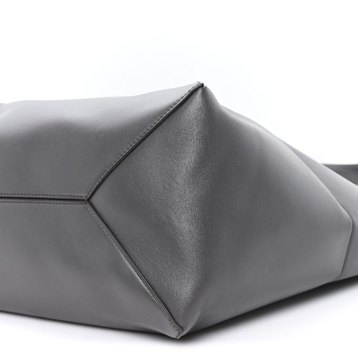 Shiny Calfskin Large Puzzle Fold Tote Dark Grey