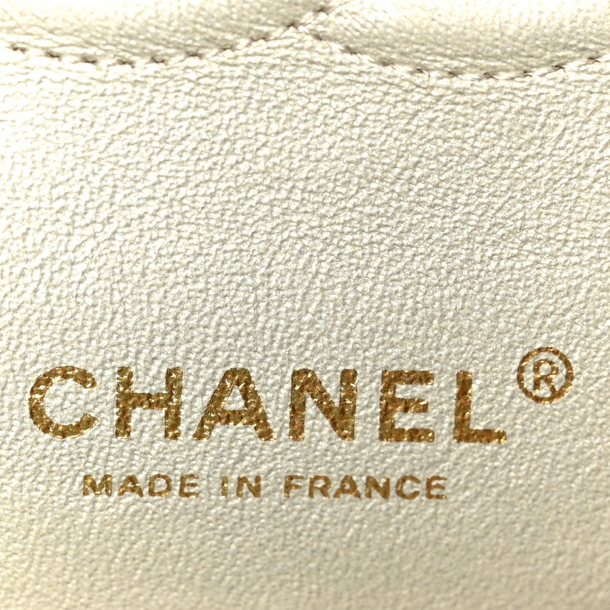 Metallic Canvas Quilted Medium Double Flap Light Gold