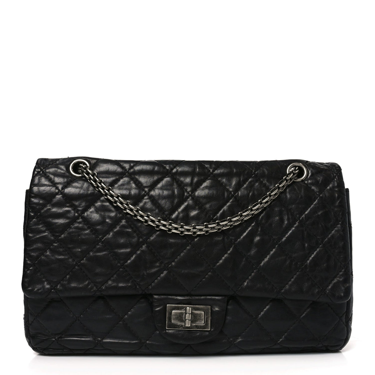 Aged Calfskin Quilted 2.55 Reissue 226 Flap Black
