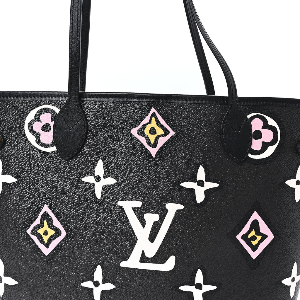 Monogram Giant Wild at Heart Neverfull MM Black