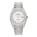 Stainless Steel 18K White Gold 36mm Oyster Perpetual Datejust Watch White Roman 126234