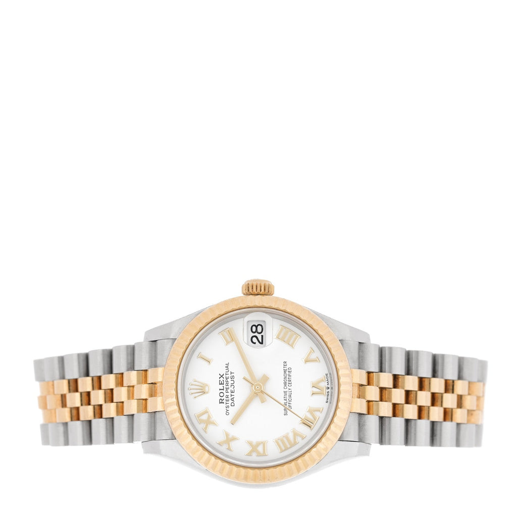 Stainless Steel 18K Yellow Gold 31mm Oyster Perpetual Datejust Watch White Roman 278273