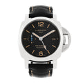 Stainless Steel Alligator 42mm Luminor 1950 3 Days GMT Automatic Watch Black PAM01535