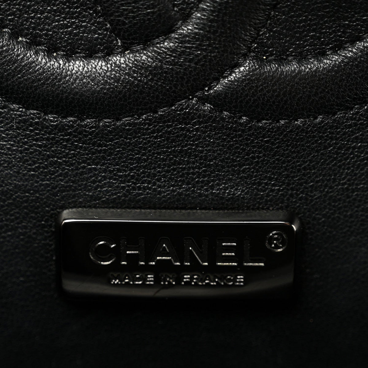 Satin Sequin Embroidered Medium Double Flap Black