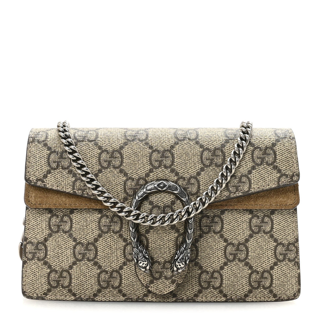 GG Supreme Monogram Super Mini Dionysus Shoulder Bag Taupe