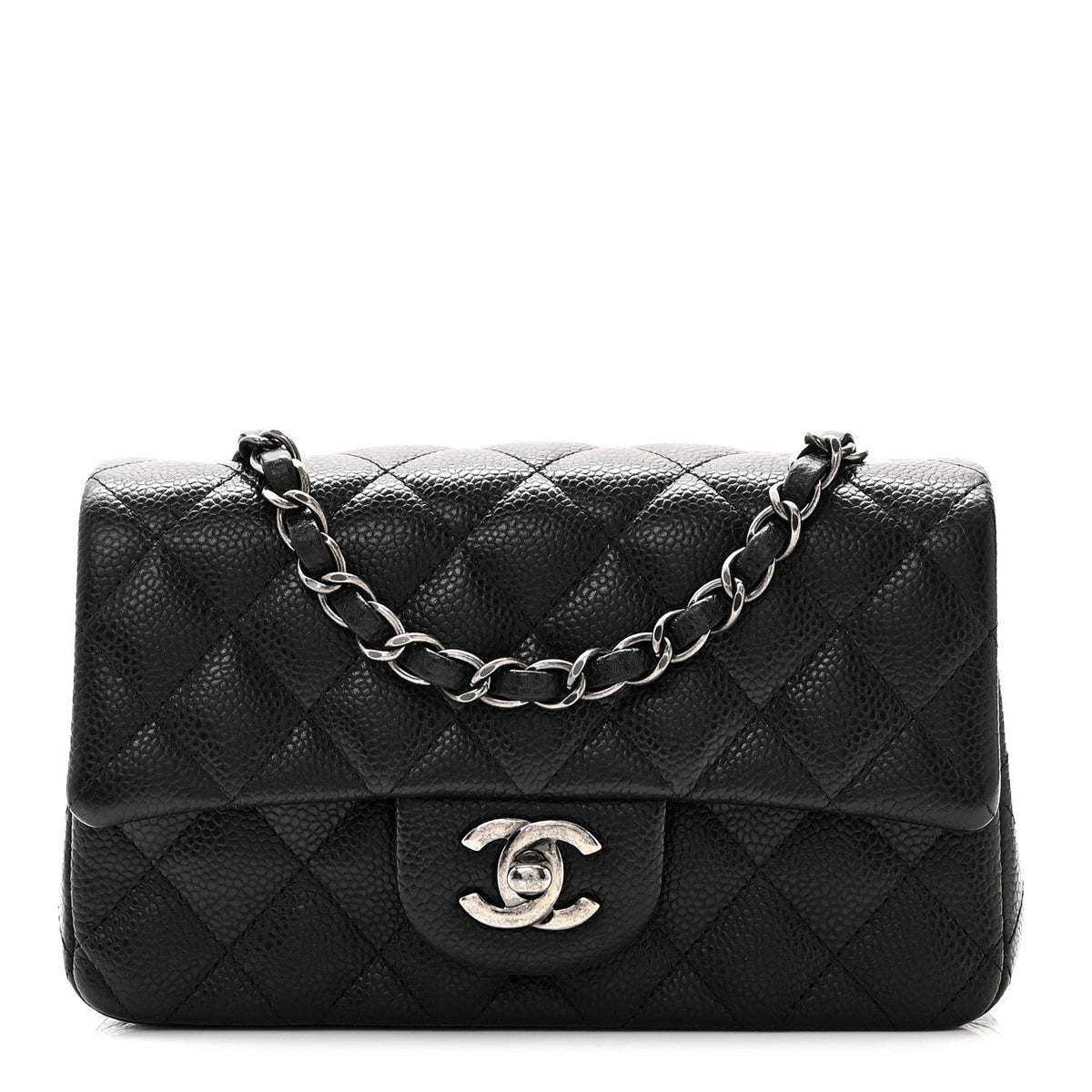 Caviar Quilted Mini Rectangular Flap Black