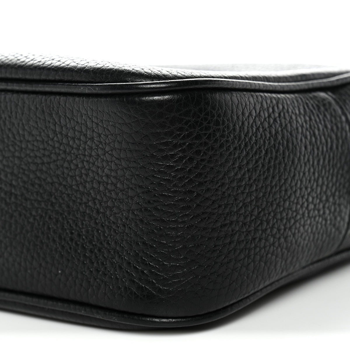 Pebbled Calfskin Small Soho Disco Bag Black