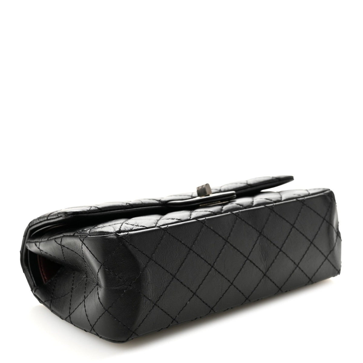 Aged Calfskin Quilted 2.55 Reissue 225 Flap Black