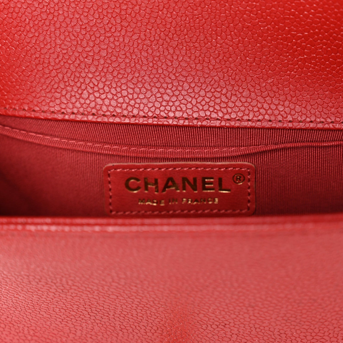 Caviar Quilted Small Boy Flap Red