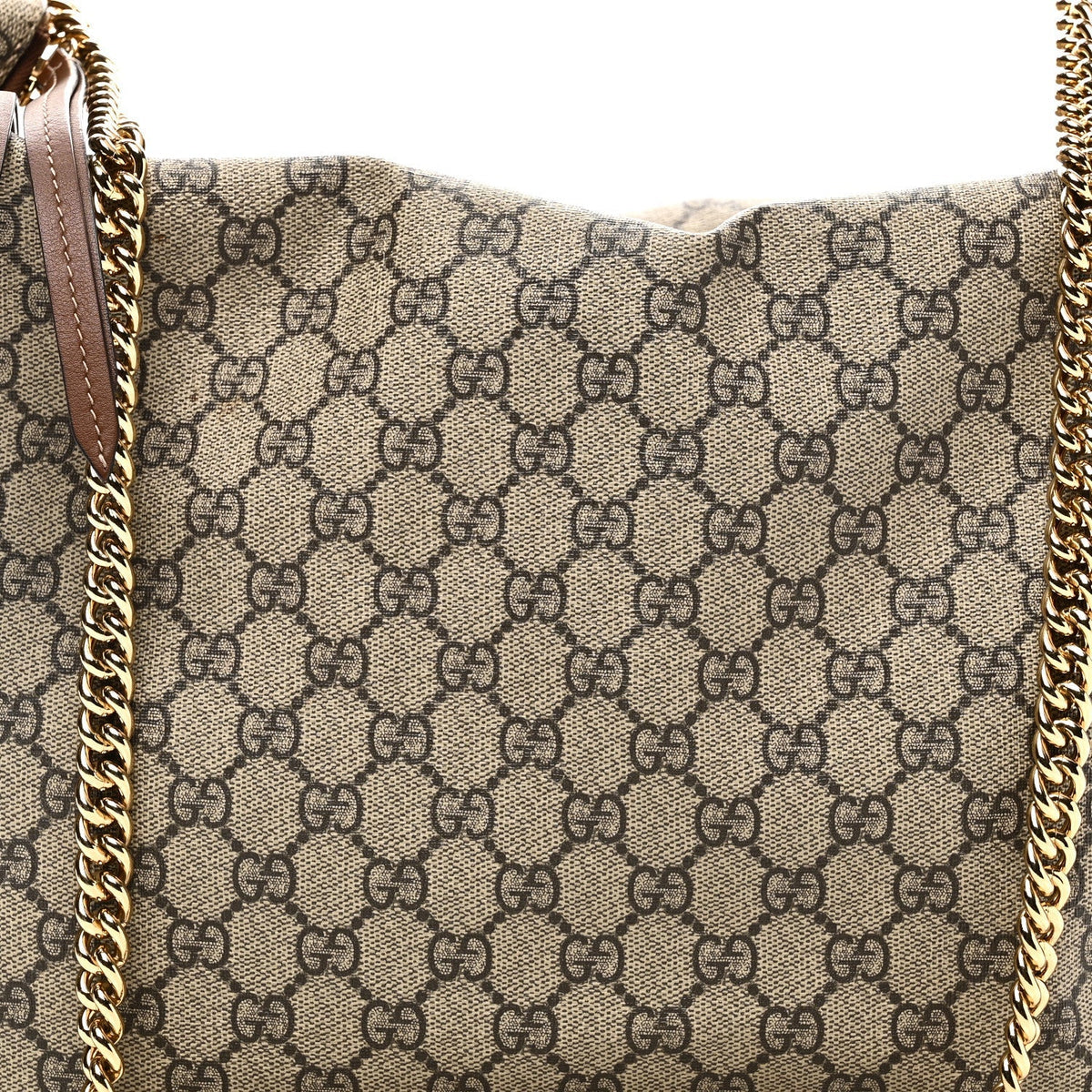 GG Supreme Monogram Large Linea A Hobo Light Brown