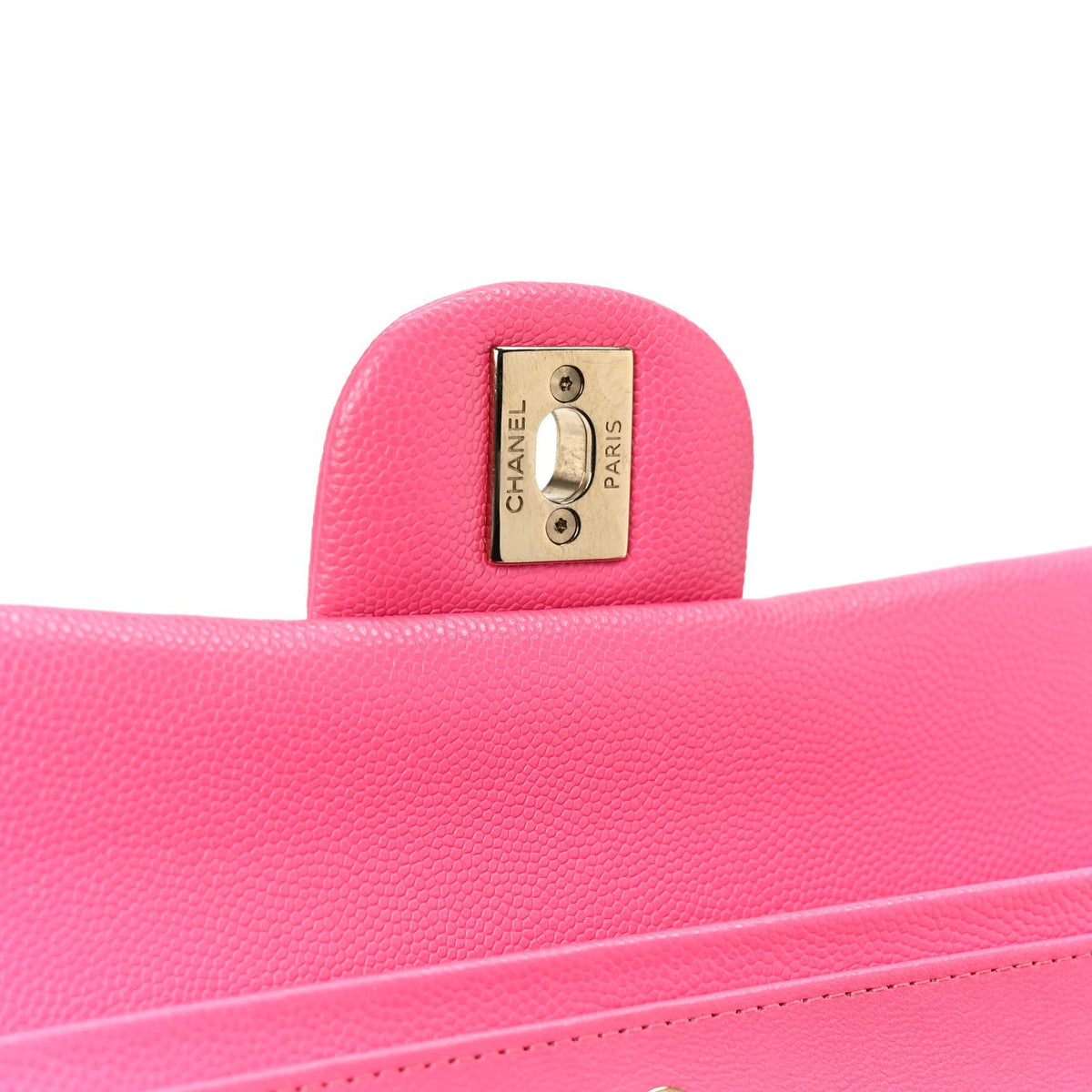 Caviar Quilted Medium Double Flap Pink