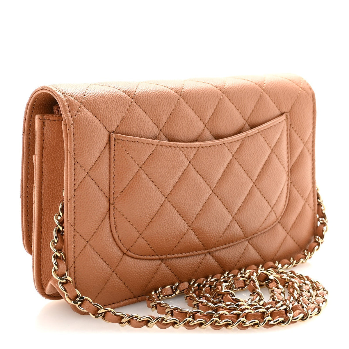 Caviar Quilted CC Turnlock Wallet On Chain WOC Brown