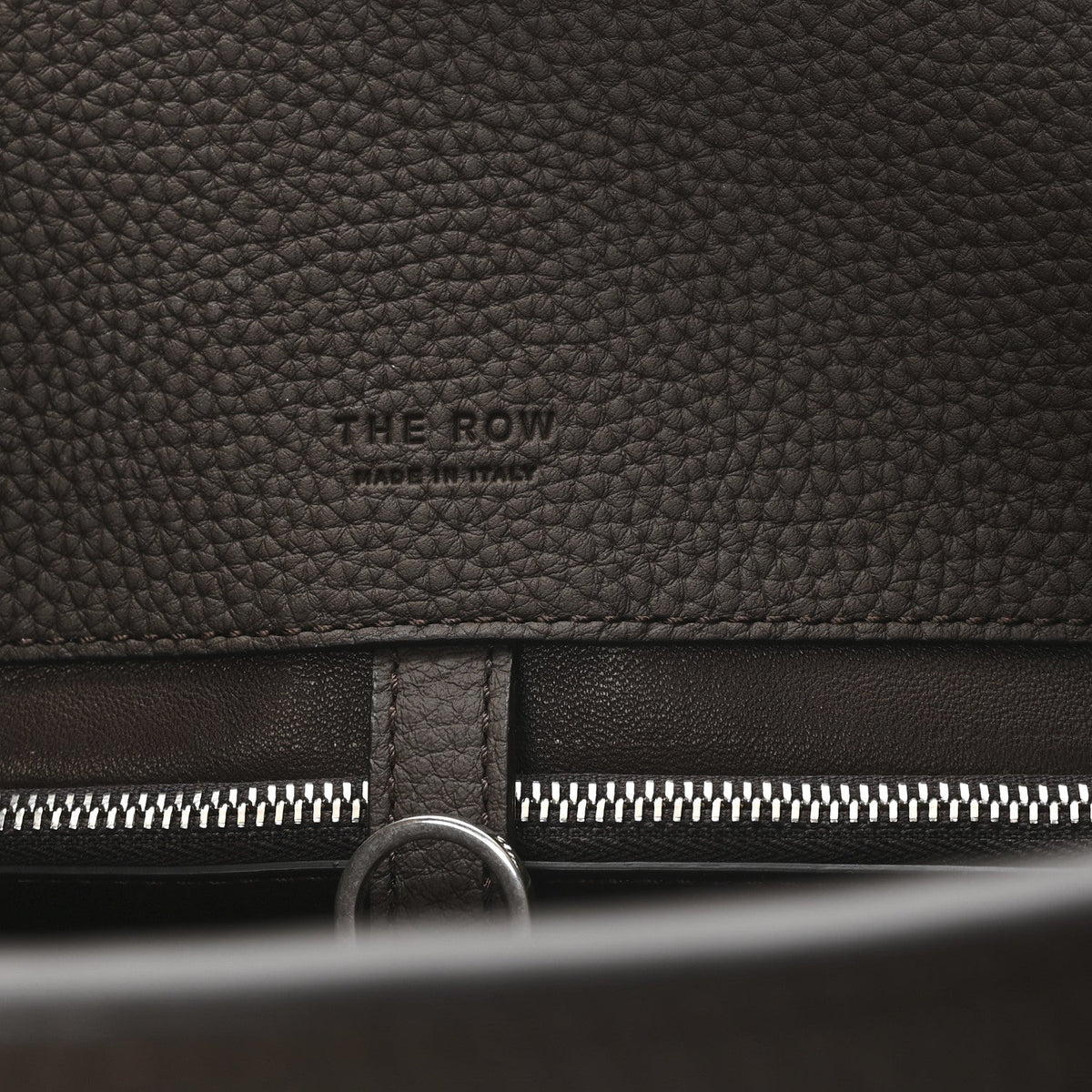 Matte Grained Calfskin Margaux Shoulder 12 Deep Brown