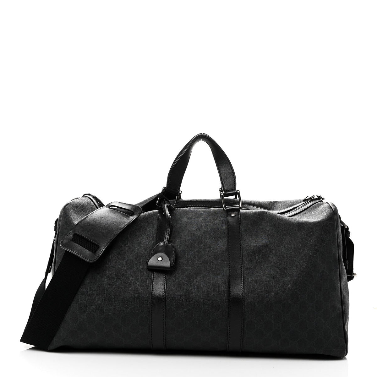 GG Supreme Monogram Medium Carry-On Duffle Bag Black Grey