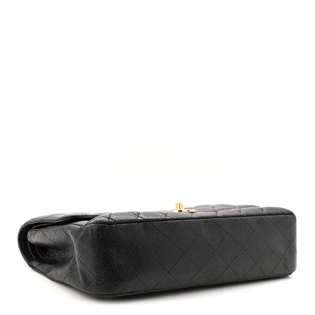 Caviar Quilted Medium Double Flap Black