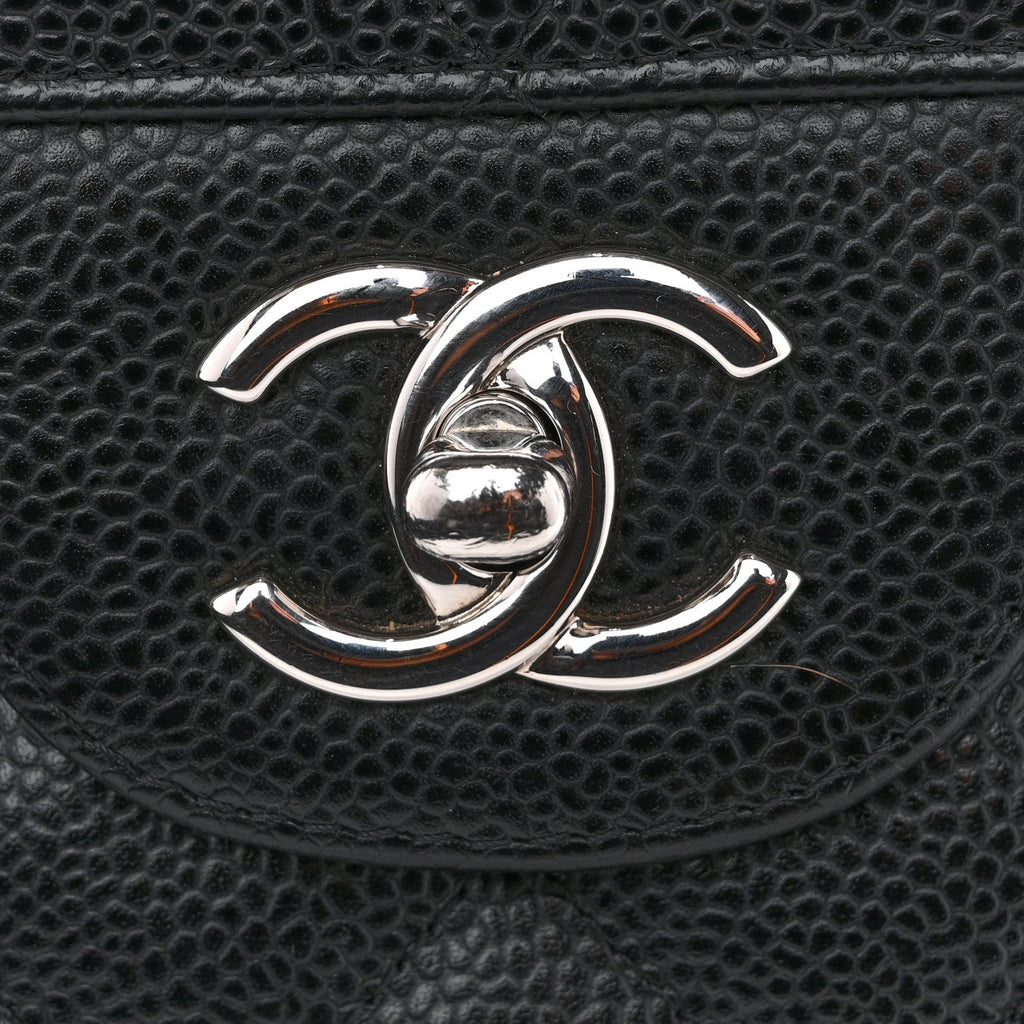 Caviar Quilted Jumbo Double Flap Black