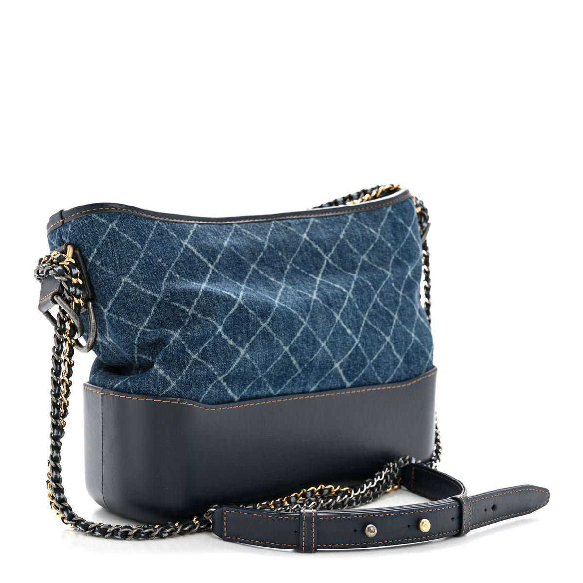 Denim Calfskin Medium Gabrielle Hobo Blue