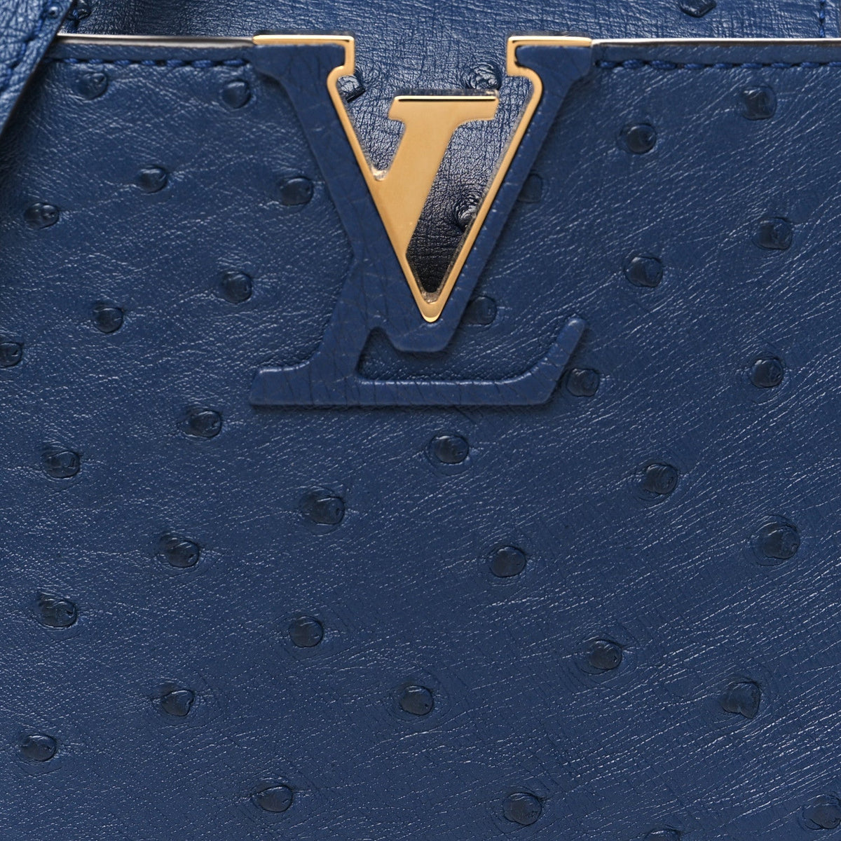 Ostrich Capucines Mini Indigo