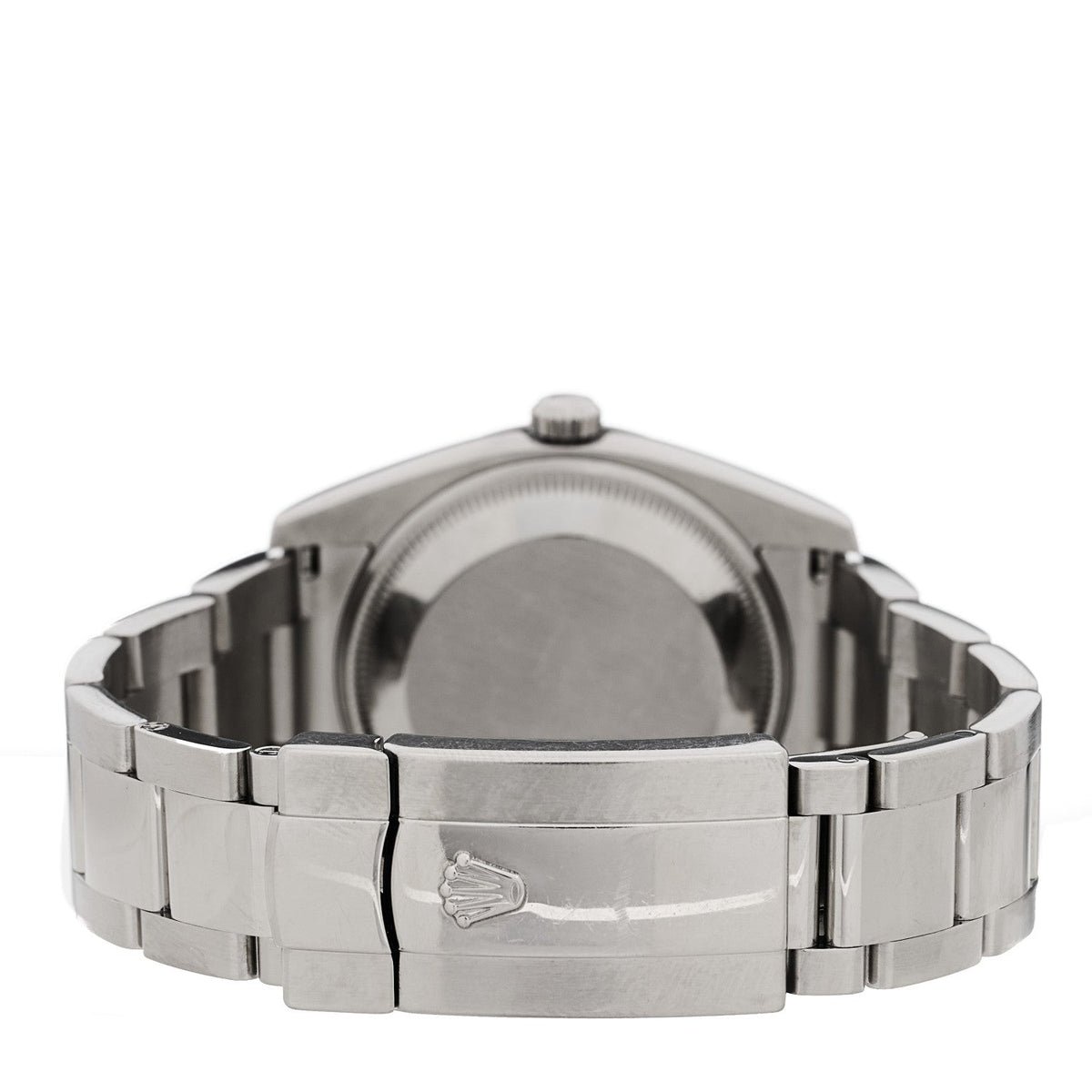 Stainless Steel 18K White Gold Diamond 34mm Oyster Perpetual Date Watch White Roman 115234