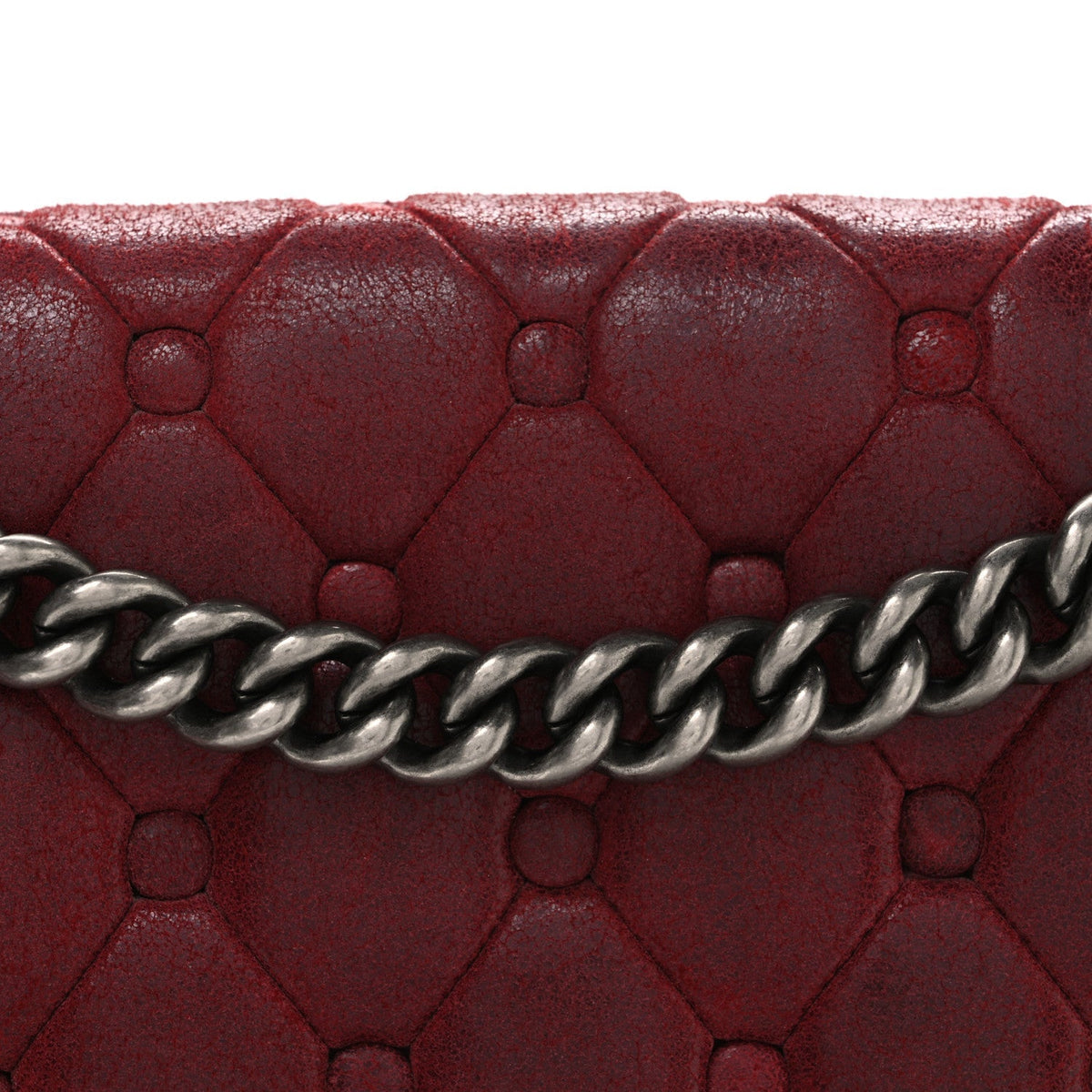 Nubuck Chesterfield Quilted Large Celtic Boy Flap Red