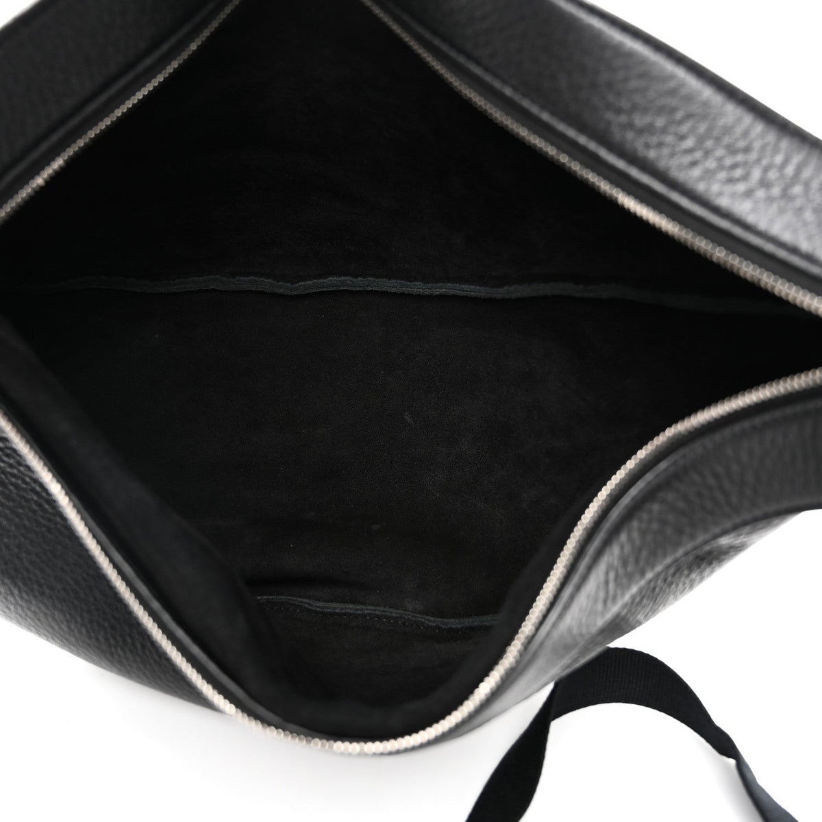Grained Calfskin Large Slouchy Banana Bag Black