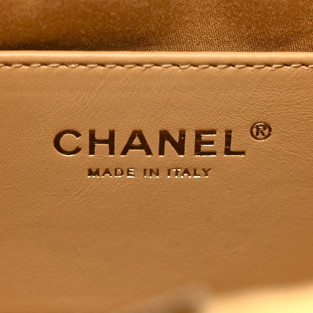 Suede Quilted Mini Chanel 25 Handbag Beige
