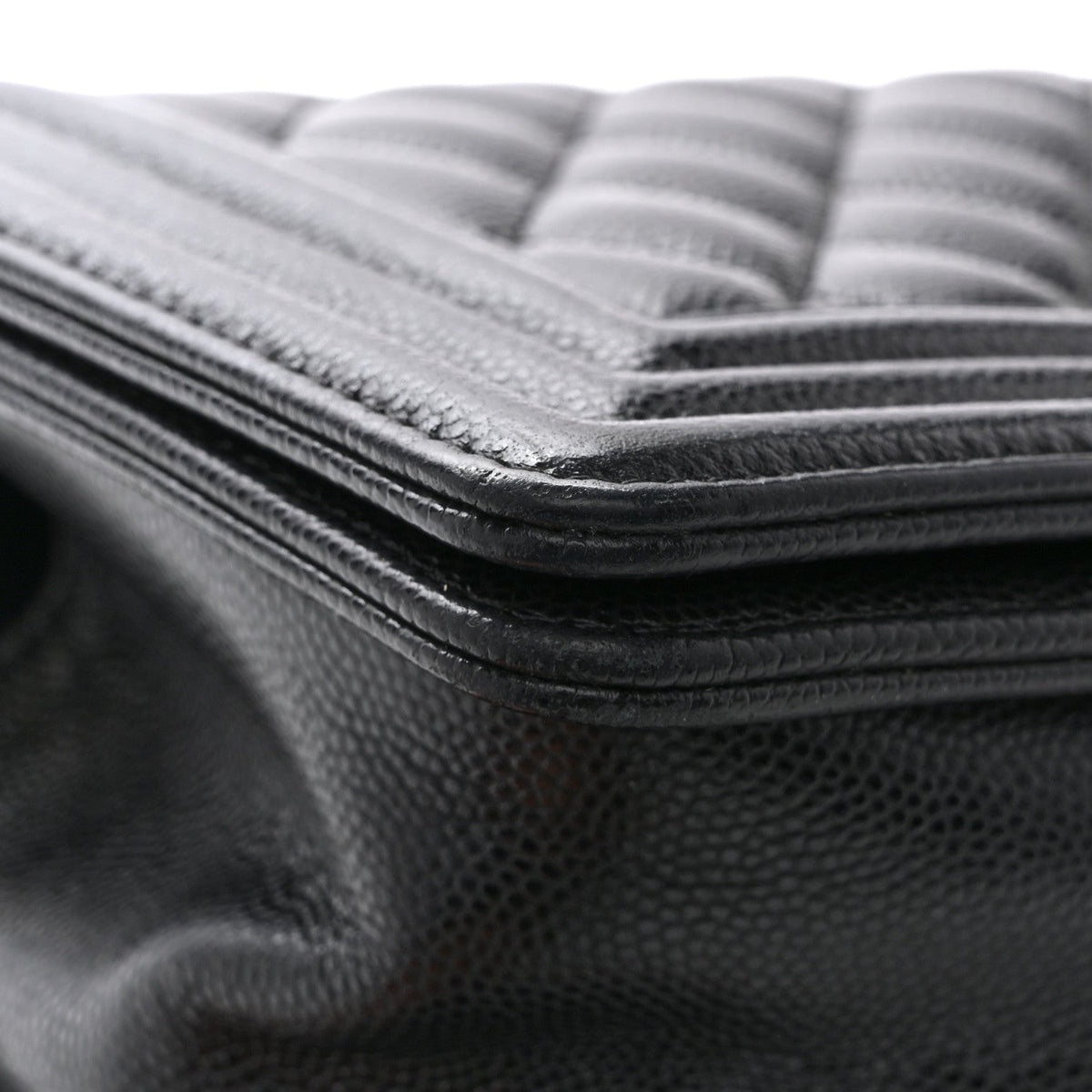 Caviar Quilted Small Boy Flap Black
