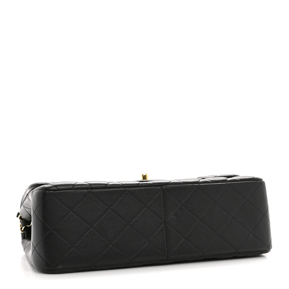 Lambskin Quilted Jumbo Double Flap Black