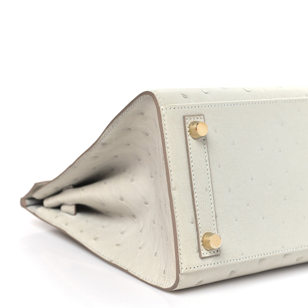 Ostrich Birkin Sellier 25 Gris Perle