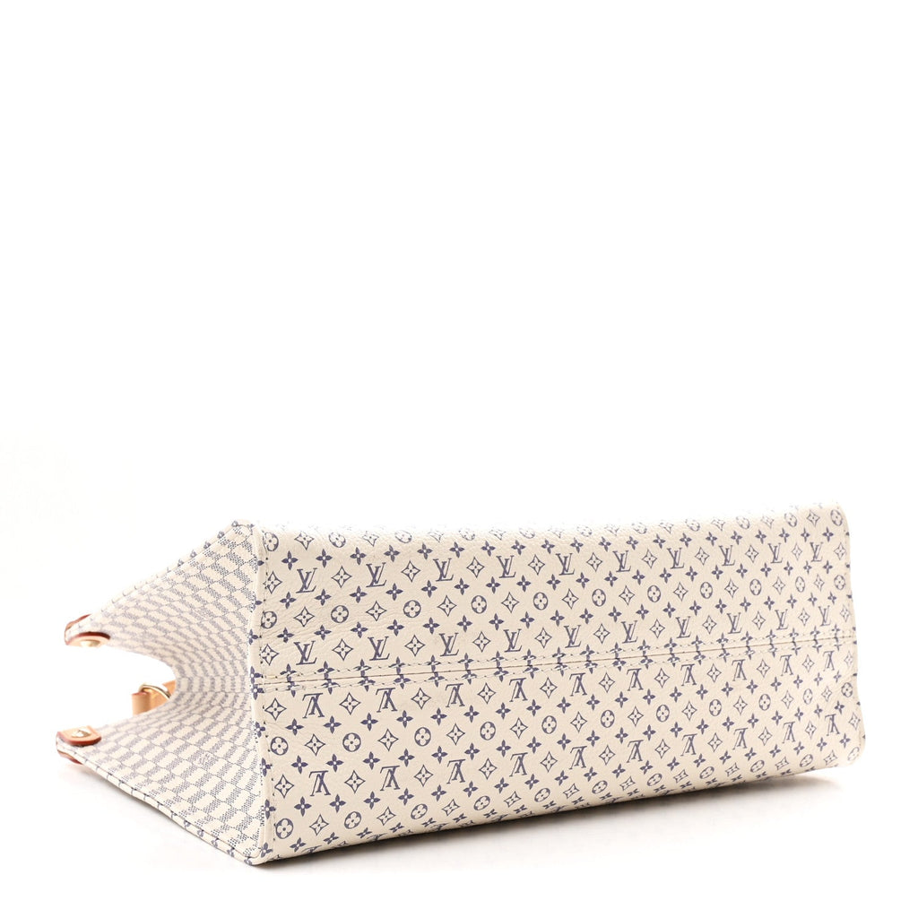 Monogram Damier Calfskin Romance Onthego PM Azure Blue Sand