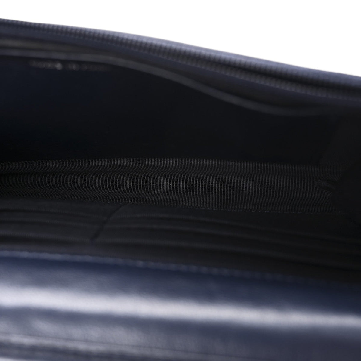 Lambskin Quilted Wallet On Chain WOC Navy Blue