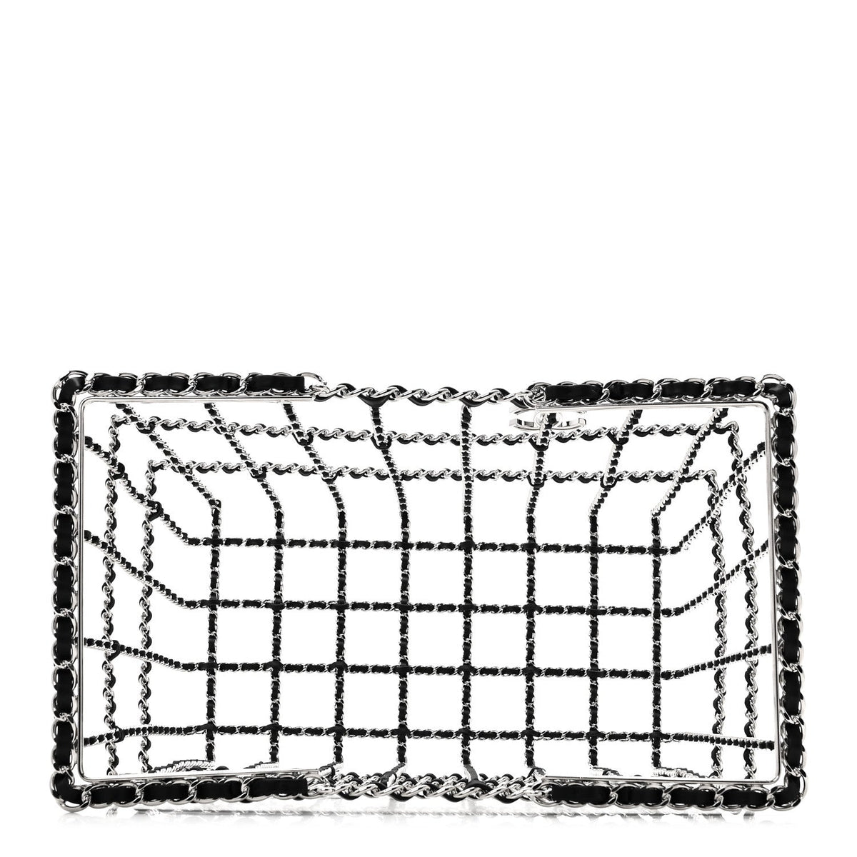 Brass Calfskin Medium Grocery By Chanel Shopping Basket Silver